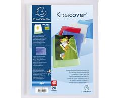 Exacompta 5729E Porte vues Kréa cover chromaline couverture personalisable en prolypropylene semi rigide pochettes interieures lisse haute transparence 20 pochettes et 40 vues Coloris Aleatoires
