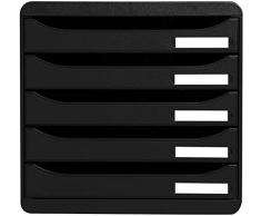 Exacompta 309714D-Big Box Plus Ecoblack Module de Classement 5 Tiroirs Noir