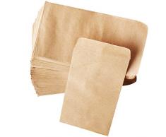 Gudotra 100pcs Pochette Sac Sachet Enveloppe en Kraft Papier Naturel pour Semences Bijoux Pétales de Fleur Mariage 13 x 9 CM