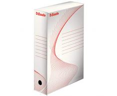 Esselte Boîte à Archive Standard, 80 mm, A4, Boîte Transfert, Carton Ondulé Sans Acide, Lot de 10, Capacité 600 Feuilles, Blanc, 128003