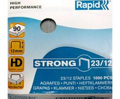 Rapid Agrafes en fil robuste Strong N°23, Longueur 12 mm, 1000 Agrafes, Agrafe jusqu’à 140 feuilles, Fil galvanisé, 24870000