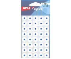 AGIPA Lot de 12 pochettes de 120 oeillets adhésifs en pochette blanc, diamètre: 13 mm