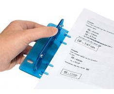 Wedo Perforatrice 67803 Double poche en plastique perforation pour classement pour 8 cm avec échelle 12 cm – Bleu