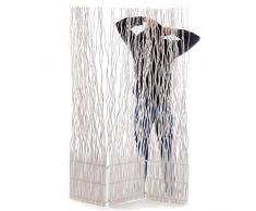 DESIGN DELIGHTS Décoratif PARAVENT Wave 3 | 183x120 cm (HxL), Osier | Cloison de séparation en 3 Parties, écran, cloison de séparation de la Salle des succursales | Couleur: Blanc