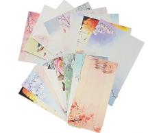 16pcs Enveloppes + 32pcs Papier a Lettres Enveloppe Motif Carte de Voeux Lettre dInvitation pour Cadeaux Mariage Fête Réunion Style Chinois