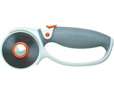 Fiskars Cutter rotatif à Poignée Softgrip, Revêtement en titane, Ø 60 mm, Pour droitiers et gauchers, Orange/Blanc/Gris, 1004753