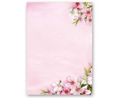 Paper-media papier à lettre motif des fleurs du pêcher enveloppes format long sans fenêtre assorties dl