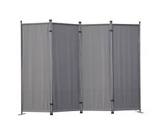 Angel Living Paravent de Confidentialité, Jardin Mur, 4 Panneaux Détachables, Salle Paravent pour Protéger La Vie Privée (4 pièces 225x165cm) (Gris)