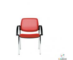 Topstar chaise visiteur "Open Chair 10", rouge avec support à 4 pieds, acier arrondi, 25 mm chromé,