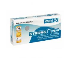 Rapid Agrafes en fil robuste Strong N°26, Longueur 6 mm, 5000 Agrafes, Agrafe jusqu’à 30 feuilles, Fil galvanisé, 24862000