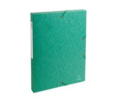 Exacompta - Réf. 50303E - Boite de classement à élastiques Exabox - Dos 25mm - Format 25x33cm pour documents A4 - Carte lustrée 600g/m² - Vert