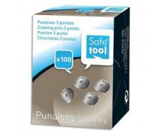 5 Etoiles Boite de 100 Punaises 3 Pointes Acier Nickelé