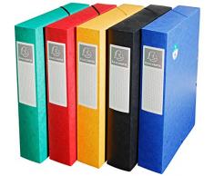 EXACOMPTA 50910E Boite de classement Exabox Dos 60mm Carte lustrée Scotten - A4 Couleurs aléatoires