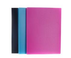 TUKA-i-AKUT [3x] Reliure Protège-Documents A4 pour 80 feuilles, 40 Pochettes transparentes, Chemise poche Assortis, Affichage livre Présentation pour fichier. Ensemble de 3 en 3 couleurs, TKD8017-3x