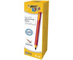 BIC Kids Crayons à Papier d'Apprentissage Triangulaires Extra-Larges HB - Rose, Boîte de 12