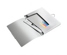 Leitz Boîte de Classement A4, Capacité 250 Feuilles, Dos 3 cm, Fermeture Elastique, Blanc, Style, 39560004
