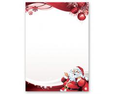 Papeterie de Noël LETTRE AU PÈRE NOËL 100 pièces (50 feuilles de papier à lettres et 50 enveloppes DIN LONG sans fenêtre)