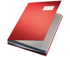 Esselte Leitz 57000025 Parapheur couverture en carton recouvert de plastique, 20 compartiments (Rouge) (Import Allemagne)