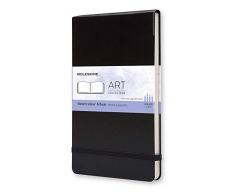 Moleskine - Collection Art - Album Aquarelle, Carnet de Dessin - Couverture Rigide - Papier pour Crayons et Peintures Aquarelles - Couleur Noire - Grand Format 13 x 21 cm, 72 Pages