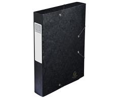 Exacompta 16016h Boites de classement cartobox en carte lustrée 600 g dos de 6 cm livrée à plat en carton de 10. Coloris noir
