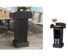 Lutrin, Bois Massif podiums de conférence/Chaire conférence avec tiroirs, Adapté pour Églises de prêtres Présentations à la conférence Élections Hôtes de Mariage,Noir