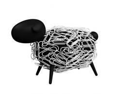 sheepi – Le Mouton Bureau Distributeur de trombones Magnétique – Noir avec Trombones blancs – La animale support pour trombones pour votre bureau