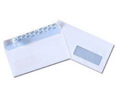 500 Enveloppes DL 110 x 220 mm avec fenêtre 35 x 100 mm papier velin 80 gr