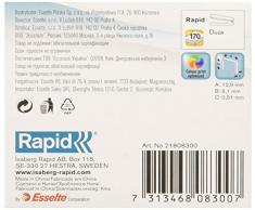 Rapid Agrafes DUAX, Longueur 20 mm, 1000 Agrafes, Agrafe jusqu’à 170 feuilles, Fil robuste galvanisé, 21808300