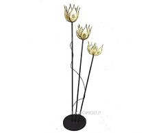 Lampe Lampadaire marocaine Fleur fer et cuir