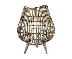 Atmosphera - Lanterne Photophore sur Pieds en Rotin H 37 cm