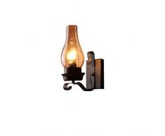 JiaYouJia Lampe applique murale rustique vintage en verre et métal Lumière dambiance Lampe de décoration pour chambre, studio, maison