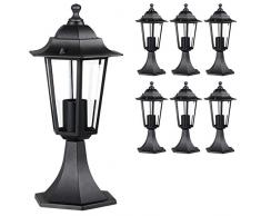 6x Lanterne extérieure Hazel aluminium moulé IP44 6 surfaces vitrées candélabre éclairage de chemin luminaire de jardin extérieur allées cours mur