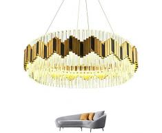 Un nouvel éclairage Lustre moderne pour le salon Luxe ronde lampe en cristal Salle à manger poli dor LED Crystal Light Fixture, blanc froid (6000K), Diamètre 60 cm