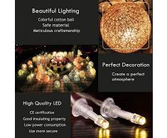 Guirlande Lumineuse Noël Coton Boule Arbre de Noel Halloween Ficelle Lumière LED