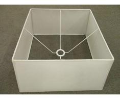 Abat-jour carré en tissu E27 Blanc 48 x 48 cm