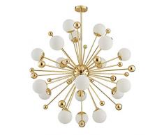 TopDeng Spoutnik Verre Lustres, Créatif Moderne Globe Chandelier G9 Verre Boule Plafonnier Salon Restaurant Chambre-18 Lumières-Blanc Chaud 100cm-54W