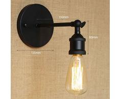 Loft Lampe de Mur Forme Parapluie Lampe Murales Rustique E27 Applique Industriel Décoration Couloir Restaurant (Noir)