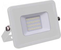 V-TAC Projecteur LED 20W Ã©tanche pour sÃ©curitÃ© extÃ©rieure Samsung LED, corps blanc - verre gris IP65 4000K jour blanc 1600 lumens [Classe Ã©nergÃ©tique A +]