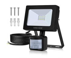 Projecteur exterieur detecteur de mouvement MEIKEE 12W 1200LM lumière detecteur extérieure LED lampe de sécurité blanche froide 6500K, Spot LED automatique IP66 étanche pour allée, jardin, et garage