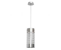 MW-Light 354014001 Suspension Style Moderne en Métal couleur Chrome Abat-jour Cylindrique en Verre Galvanisé pour Cuisine Couloir Chambre Haut.100Cm 1x40W E27