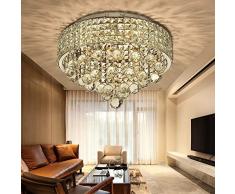 SPARKSOR 9 lumières G9 moderne élégant rond plafonnier suspendu luminaire lustre en cristal