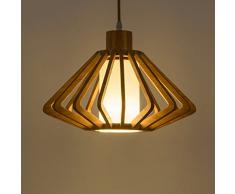 Vinteen Japonais-Style Lustre En Bois Massif Luminaire Créativité Personnalité Entrée Restaurant Lustre Couloir Nord Europe Fil Creux LED En Bois Art Luminaires Suspendus Plafonnier