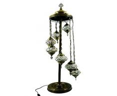 Lampe orientale en verre mosaïque de style turque - Style mosaïque asiatique - Fait à la main - En verre - Lampe dintérieur orientale, en verre - 7 lumières - Taille 2 Bunt-muster