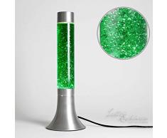 Lampe à lave pailletée verte 38cm Ø13cm avec interrupteur rétro design lumière dambiance chambre jeunesse