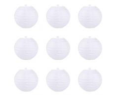 LY YL 9pc Lanterne Boule Chinoise en Papier Blanc Abat-Jour Lanterne Décoration de Fête/Mariage/Maison (30cm)