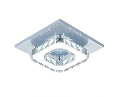 Plafonnier en cristal, Lampe de plafond en Acier inoxydable, Plafonnier LED 12W pour Salon Couloir Chambre à coucher