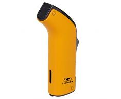 Coupe-vent Briquet à gaz Briquet allume cigare double lampe torche Jet Flamme bleue rechargeables gonflable allume-cigares D0343, jaune