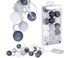 Promobo - Guirlande Boule Lumineuse 15 LED Déco Scandinave Diamètre 3,5cm Gris