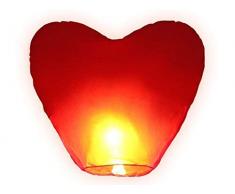 JRing Lanternes Volantes Blanches,Lanternes Chinoises Volantes en Forme de Cœur Rouge (Lot de 1)