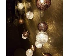 Guirlande Lumineuse Boules, Morbuy 1.8m / 10LED Batterie Chaîne de Lumière 6cm Boules Coton LED Cosy Romantique Lumière Couleur Décoration Pour La Saint Valentin Noël Fêtes Mariage Fêtes Ou Occasions (1.8m / 10 Boule lumière,